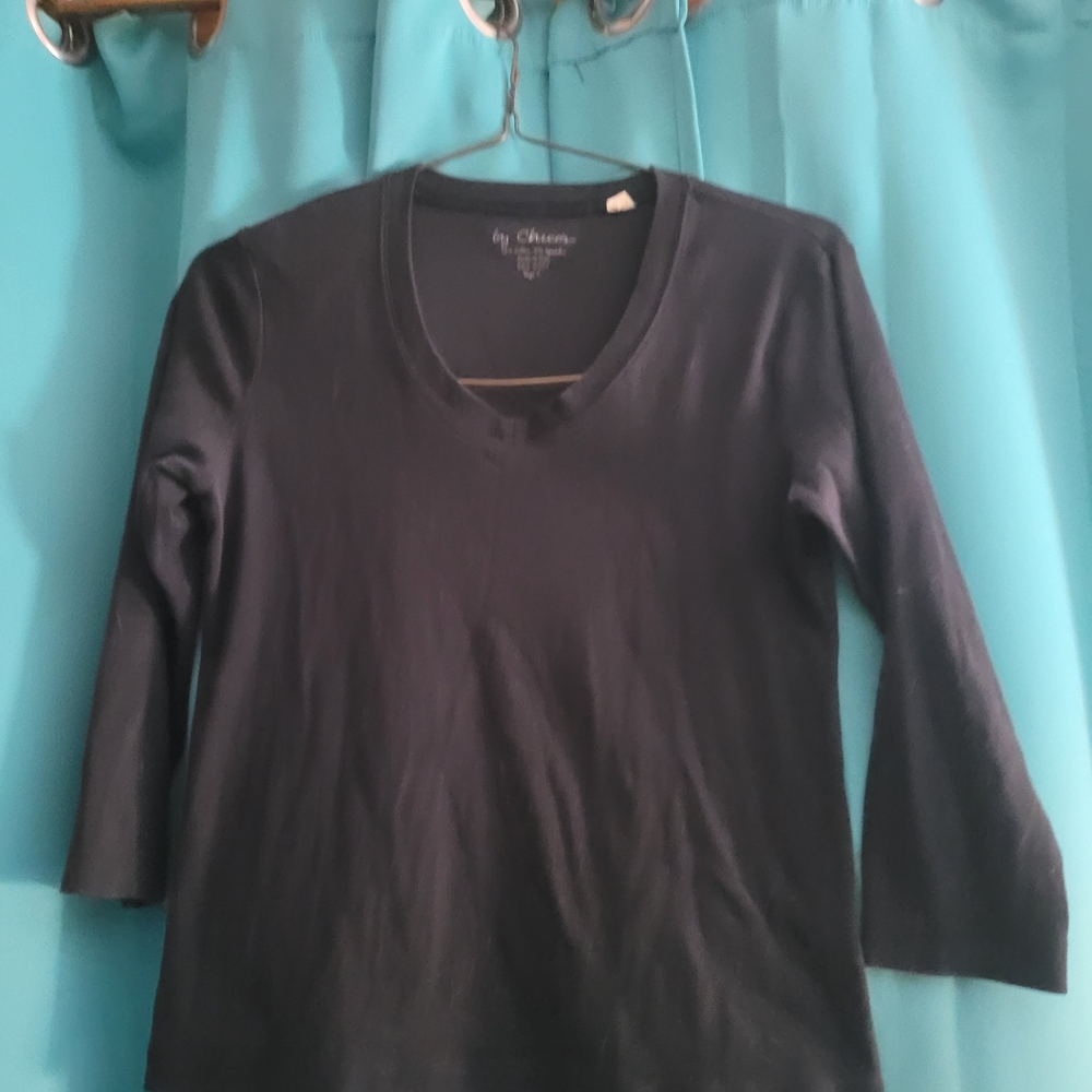 Chico's Elegant Black 3/4 Sleeve Top
